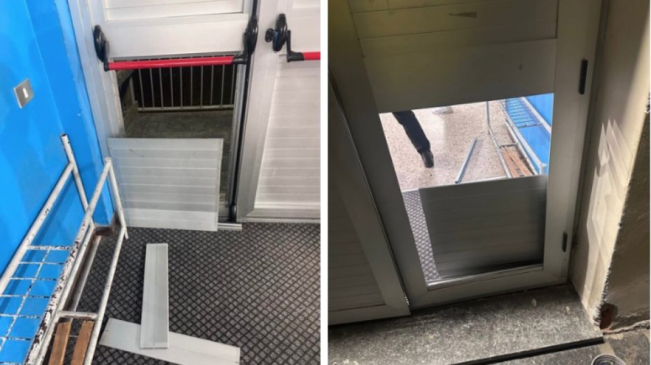 Vandali in azione a Villa: danneggiati la palestra delle scuole e un defibrillatore